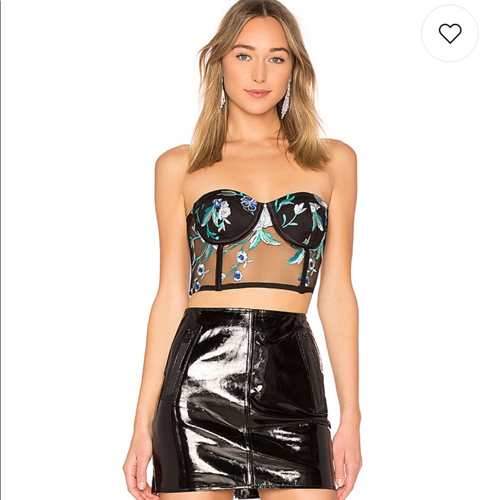 Strapless, crop top with pretty detailing
